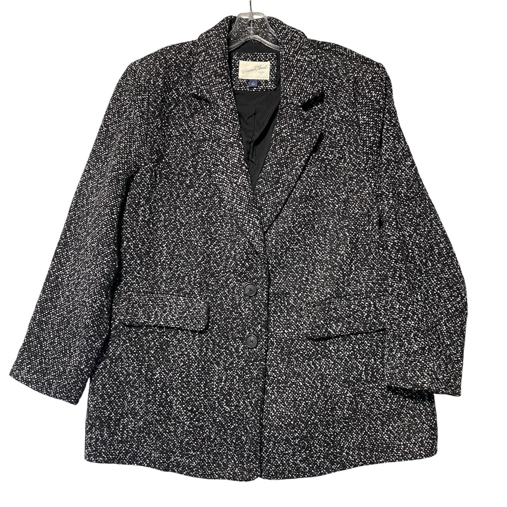 Universal Thread Black & White Tweed Blazer Professional Office‎ Wear Size L